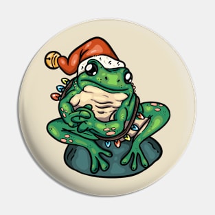 Christmas Frog Pin