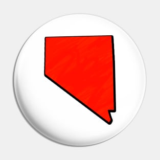 Bright Red Nevada Outline Pin