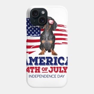 Dachshund Flag USA - America 4th Of July Independence Day Phone Case