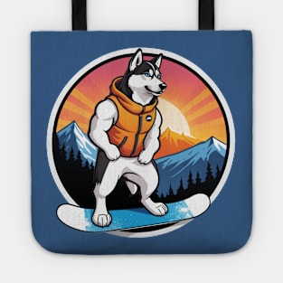 Hero Husky Snowboarder Tote