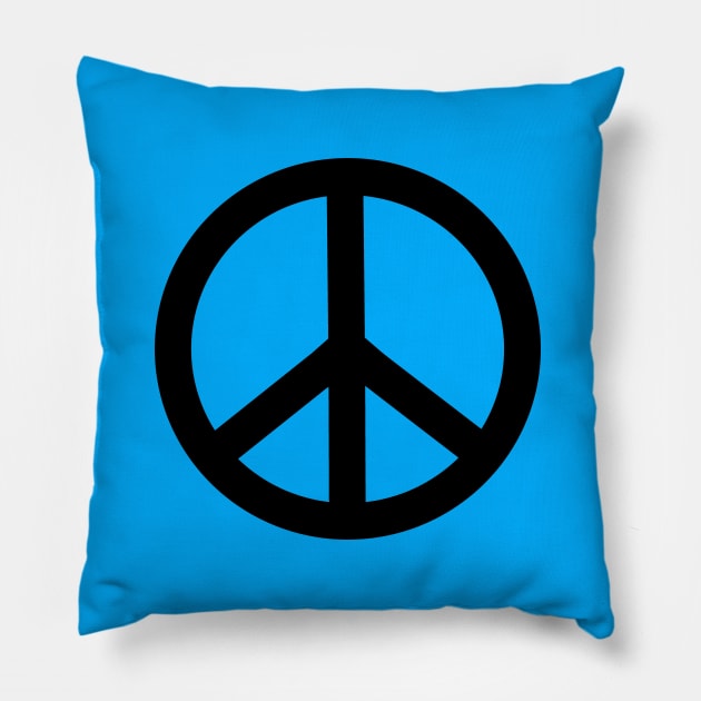 PEACE Sign Black Retro Pillow by SartorisArt1
