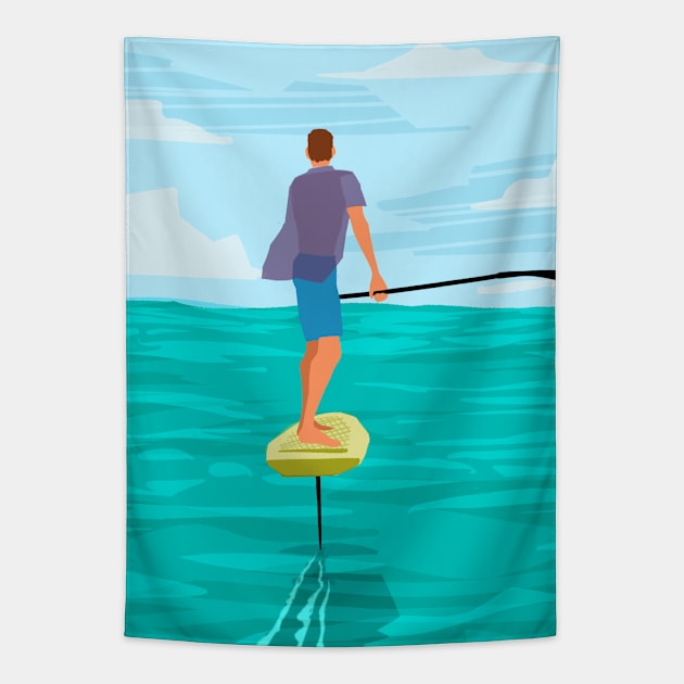 SUP Foilboarding Tapestry by comecuba67