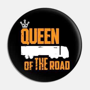 Queen of the road (white) Pin