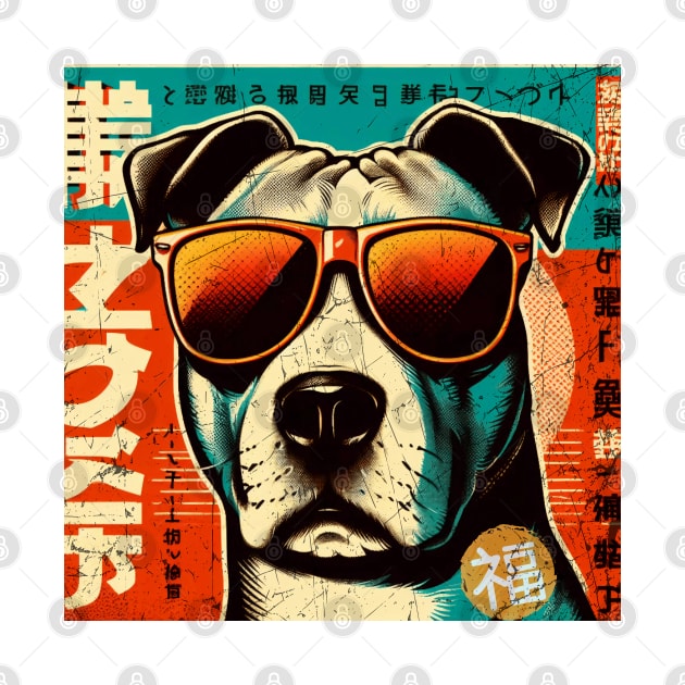 Retro Magazine Cover: Dog with Sunglasses and Vintage Style by IA.PICTURE