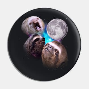 Three Sloths Howl at the Moon Pin