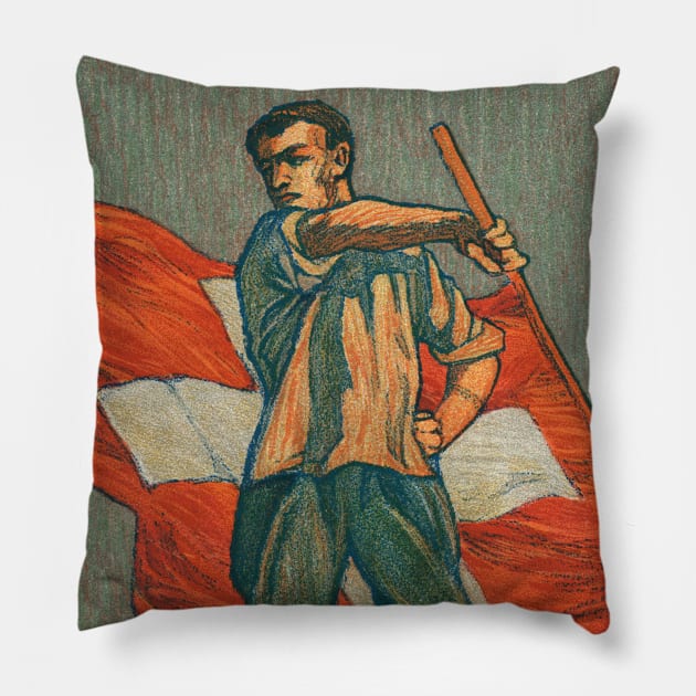 Switzerland Svizzera Vintage Patriotic Pillow by MatchbookGraphics