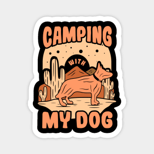 Camping with My Dog Tee Magnet