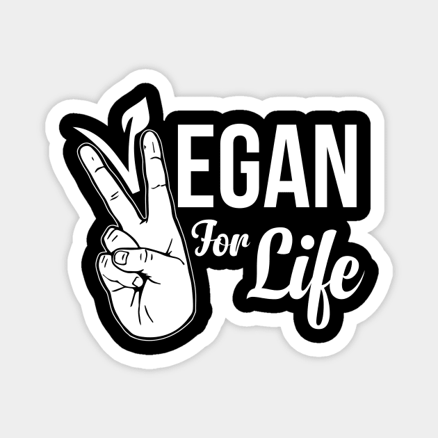 Vegan For Life Veganism Magnet by paola.illustrations