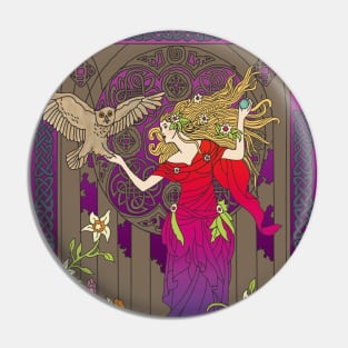 Celtic Woman (red/purple) Pin