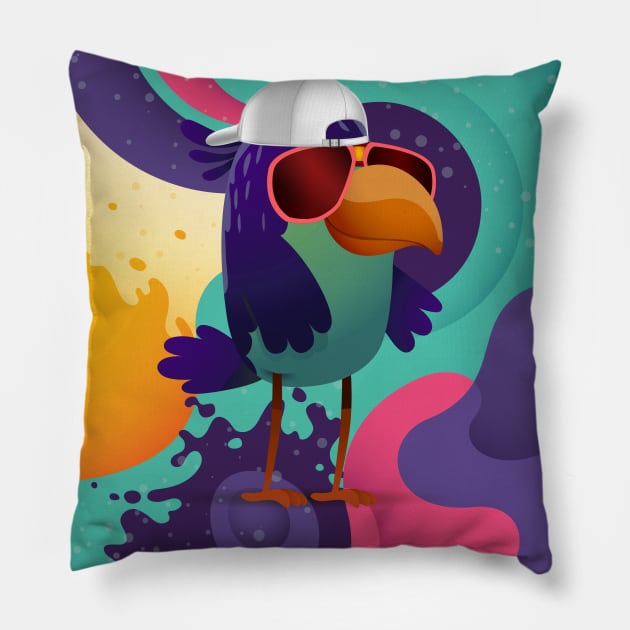 Purp Drippy Birdz Pillow by DeMarcus Alexan