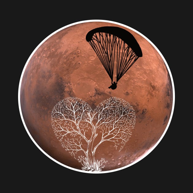 Paragliding is sport with a paraglider under Mars by The Hammer