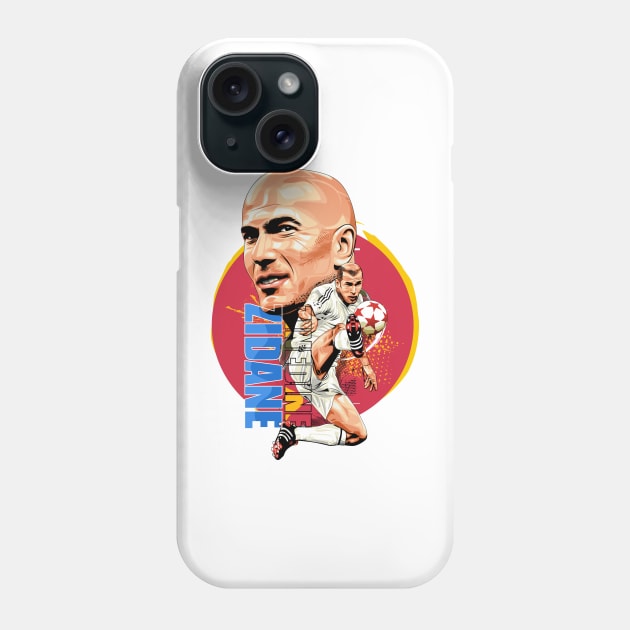 Zinedine Zidane - A Portrait of Grace Phone Case by Futbol Art