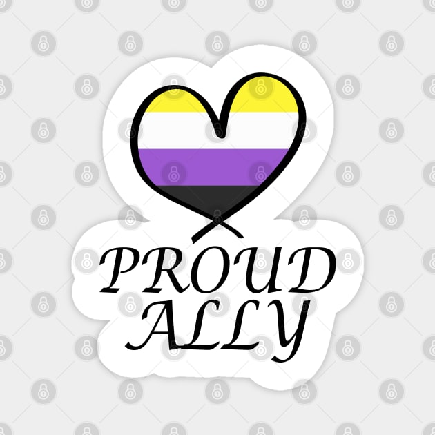 Proud Ally LGBT Gay Pride Month Nonbinary Flag Magnet by artbypond