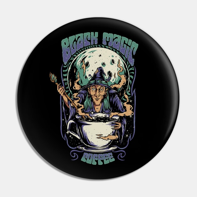 Witch: Black Magic Coffee Pin by Slikfreakartwork