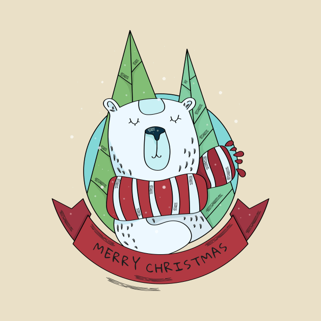 Merry Christmas Polar Bear by sydorko