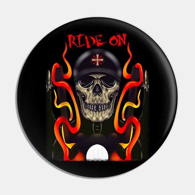 Biker skull Pin by Chillateez 