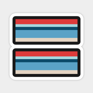 RETRO RED AND BLUE COLOR THEME STRIPE PATTERN FOR SUMMER Magnet