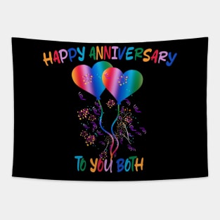 LGBTQ Happy Anniversary To You Both - Rainbow Pride Anniversary Tapestry