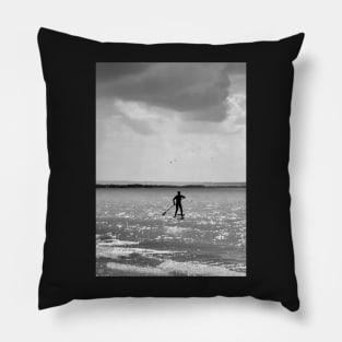 Lone Paddle Boarder Pillow