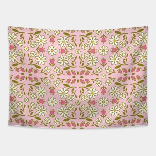 Cute daisy Floral Pink Pattern Tapestry
