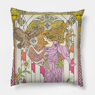 Celtic Woman (cream on rainbow) Pillow