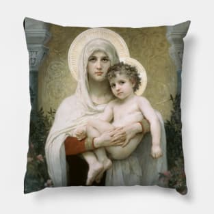 The Madonna of the Roses - Bouguereau Pillow