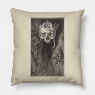 The Duchess of Malfi Skull Crown Flowers Pillow