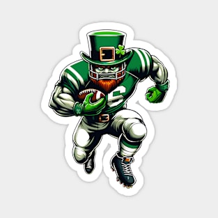 St Patrick's Day Irish Leprechaun Football Player Magnet