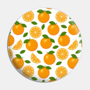 Orange Fruit Pattern on White Background Pin