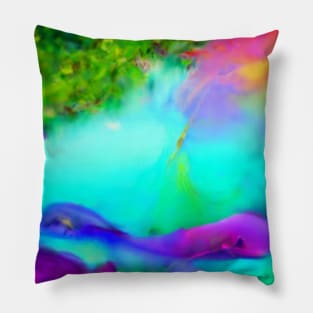 Artificial Intelligence  Art- Nature Art - AI Watercolor  Generated Pillow