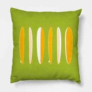 Longboard Row Yellow Pillow