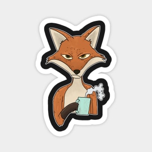 Grumpy Fox with Coffee Morning Grouch Magnet