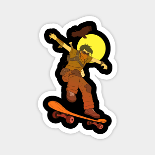 Post-Apocalypse skateboarder Magnet