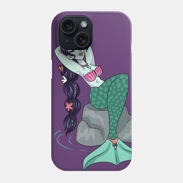 Mermaid Lagoon: Relaxed MerPrincess Phone Case by katidoodlesmuch