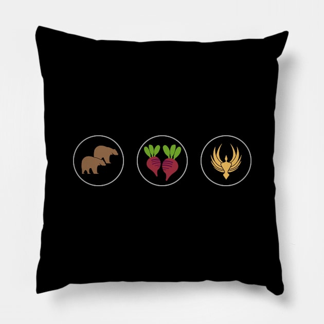 bears beets battlestar galactica Pillow by vlada123