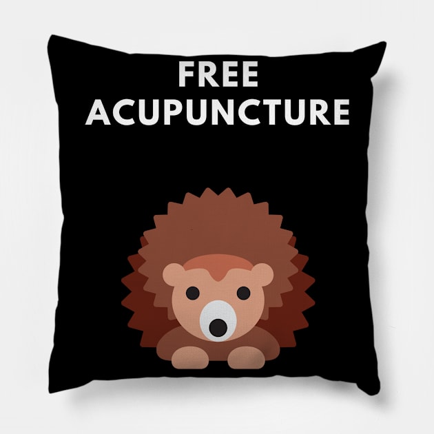 Free Acupuncture Funny Hedgehog Shirt Pillow by SnowballSteps