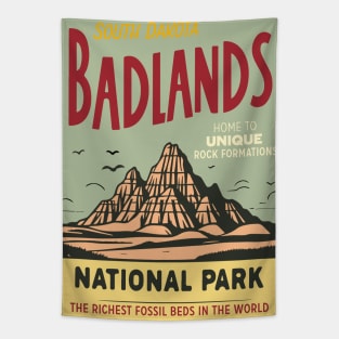 Badlands National Park Aged Look Tapestry