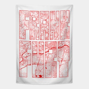 Frankfurt, Germany City Map Typography - Oriental Tapestry