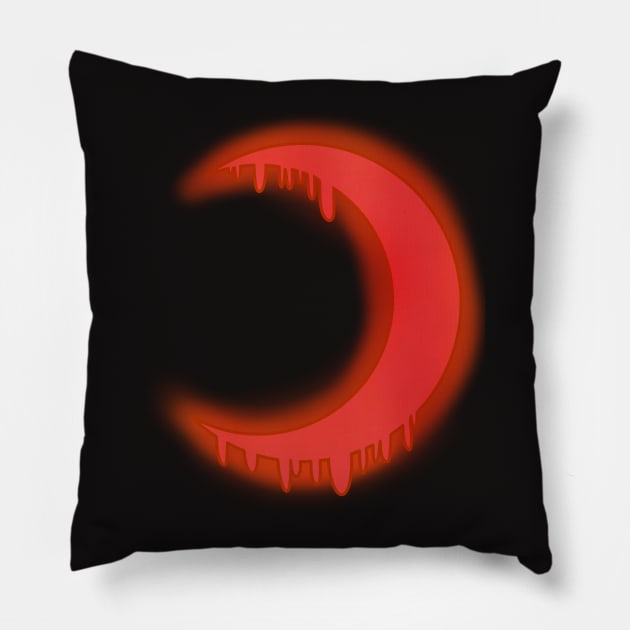 Dripping Blood Moon Pillow by ShinyBat