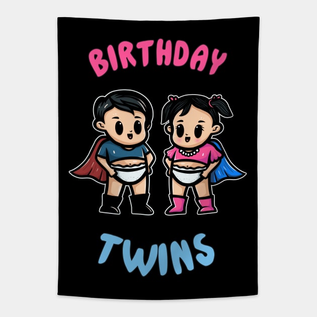 Birthday Twins | The Superhero Twins are going to save the day Tapestry by Malinda