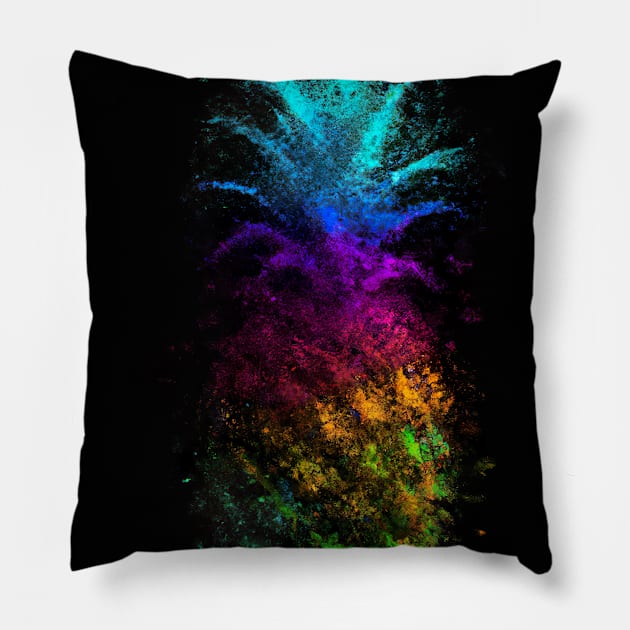 Rainbow Pineapple Pillow by maxcode