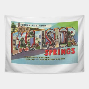 Greetings from Excelsior Springs, Missouri - Vintage Large Letter Postcard Tapestry