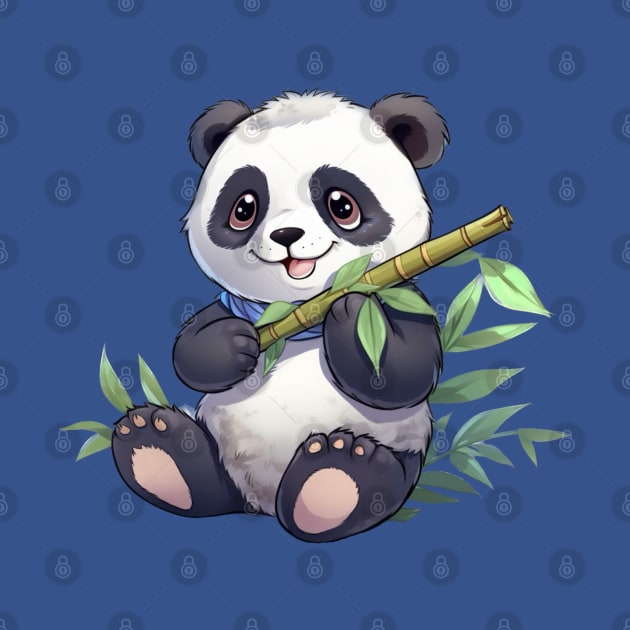 Cute Baby Panda with Bamboo by EpicFoxArt