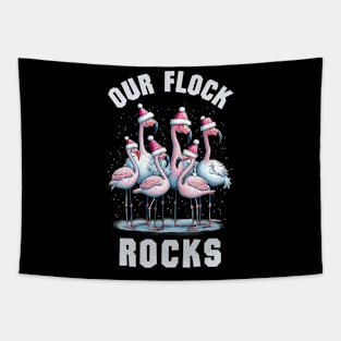 Our Flock Rocks Flamingo Tapestry