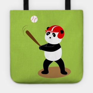 Play baseball together with a panda Tote