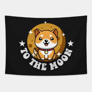 Funny Baby Doge Coin To The Moon Tapestry