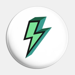 Green Bold Lightning Bolt Pin