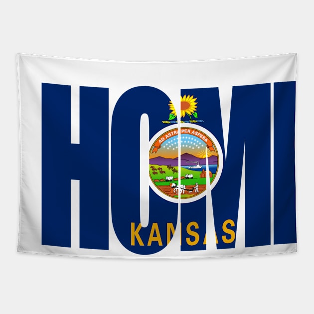 Kansas Home - State Flag Tapestry by DonDota