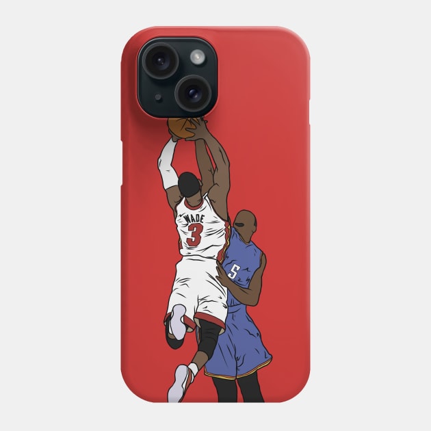 Dwyane Wade Dunk on Kendrick Perkins Phone Case by rattraptees