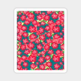 cherry blossom sakura eclectic flower pattern Magnet